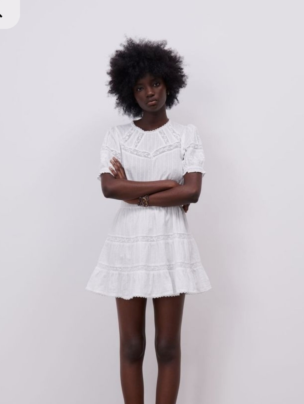 Zara White Lace Eyelet Dress